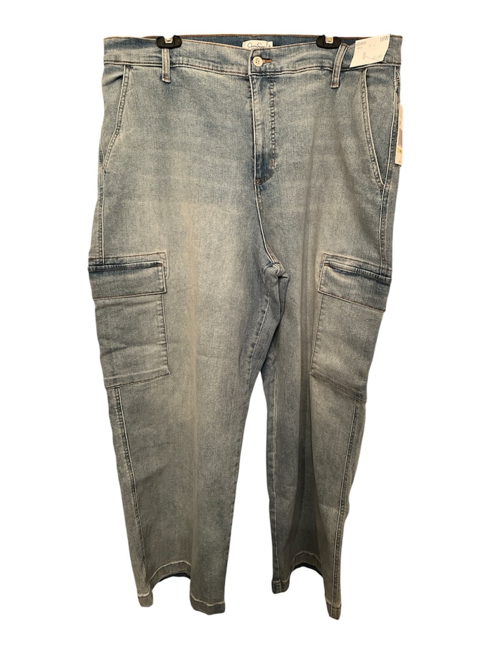 Jessica Simpson Light Blue Wide Leg Cargo Jeans